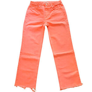 GRLFRND Mica Crop straight leg high waist cropped neon jeans Fast Love Sz 26 NEW